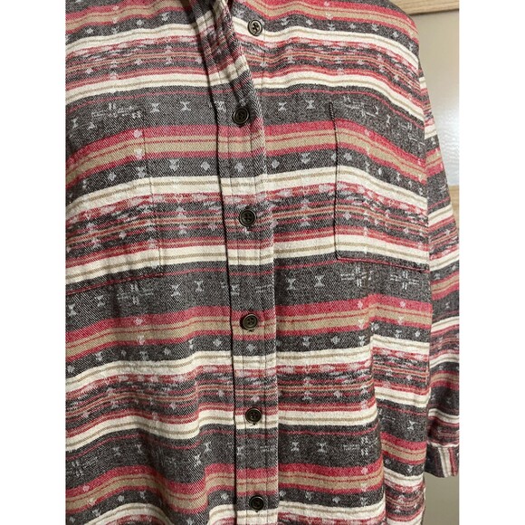 Angie Fall Autumn Colors Button Up Women Shirt Heavy Fabric sz Small Collared - Picture 4 of 6